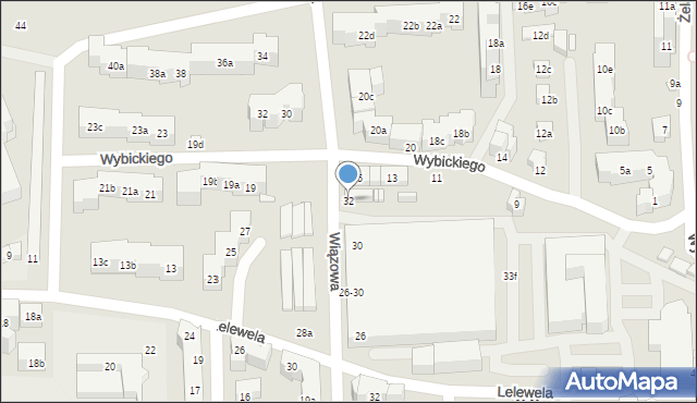 Toruń, Wiązowa, 32, mapa Torunia