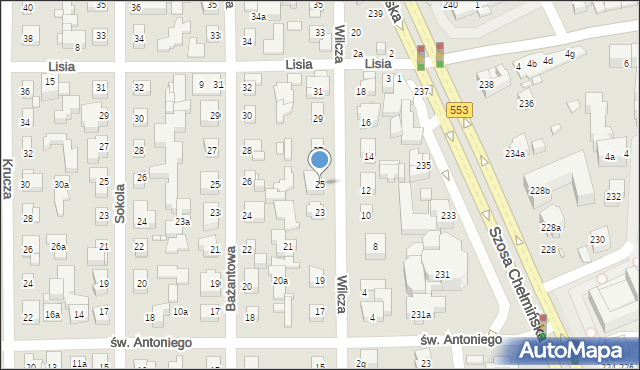 Toruń, Wilcza, 25, mapa Torunia