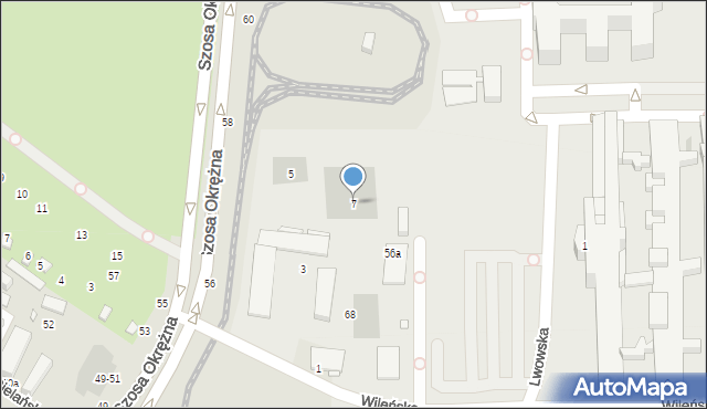 Toruń, Wileńska, 7, mapa Torunia