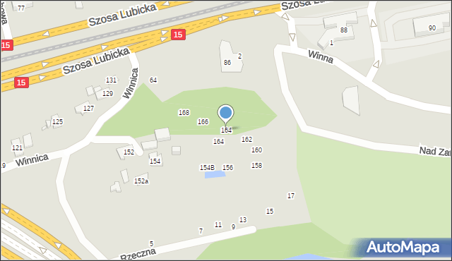 Toruń, Winnica, 164, mapa Torunia