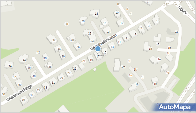Toruń, Wiśniowieckiego Jeremiego, 17, mapa Torunia