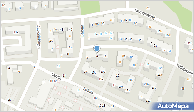 Toruń, Witkowskiego Leona, 4, mapa Torunia