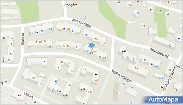 Toruń, Witkowskiego Leona, 5a, mapa Torunia