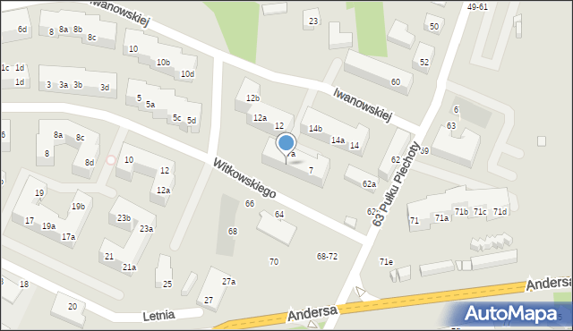 Toruń, Witkowskiego Leona, 7b, mapa Torunia