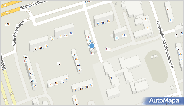 Toruń, Witosa Wincentego, 11, mapa Torunia