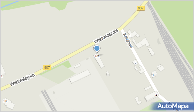 Toszek, Wielowiejska, 12a, mapa Toszek