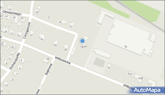 Toszek, Wilkowicka, 47, mapa Toszek