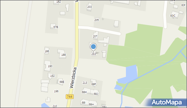 Trablice, Wierzbicka, 211, mapa Trablice