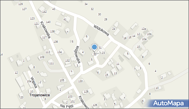 Trojanowice, Widokowa, 33, mapa Trojanowice