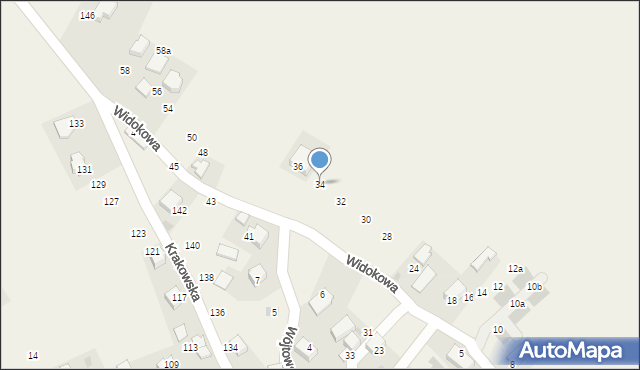 Trojanowice, Widokowa, 34, mapa Trojanowice