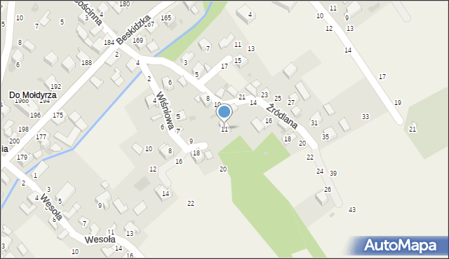Trzebinia, Wiśniowa, 11, mapa Trzebinia