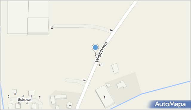 Trzek, Wierzbowa, 9, mapa Trzek