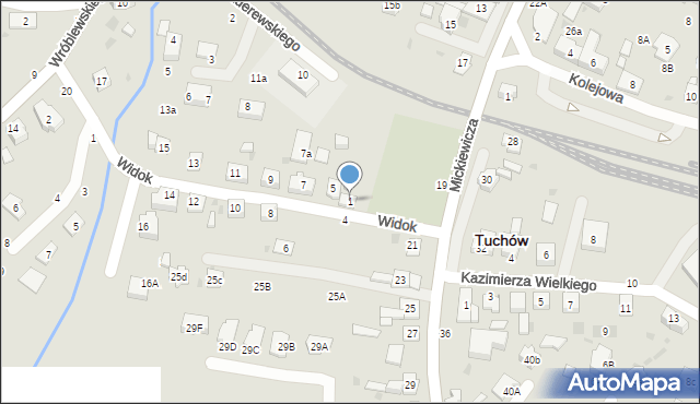 Tuchów, Widok, 1, mapa Tuchów