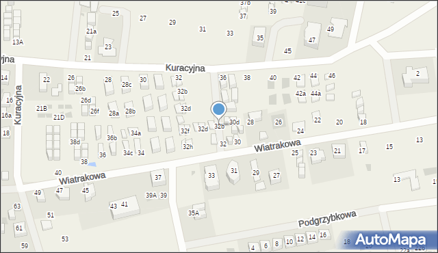 Tupadły, Wiatrakowa, 32b, mapa Tupadły