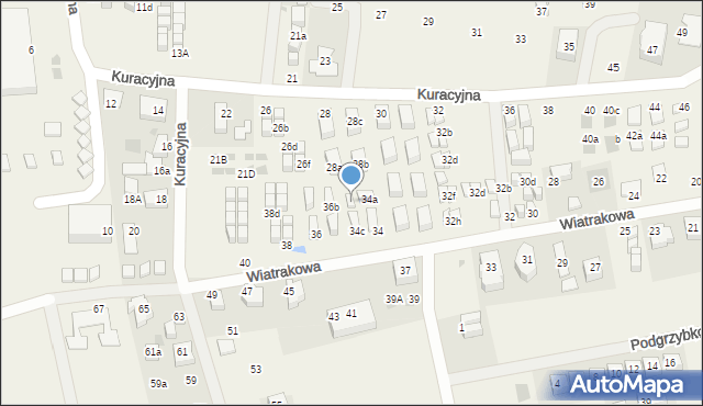 Tupadły, Wiatrakowa, 34b, mapa Tupadły