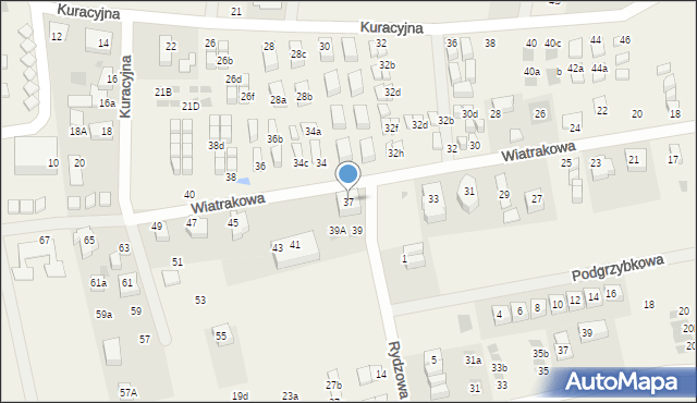 Tupadły, Wiatrakowa, 37, mapa Tupadły