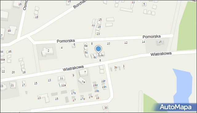Tupadły, Wiatrakowa, 8b, mapa Tupadły
