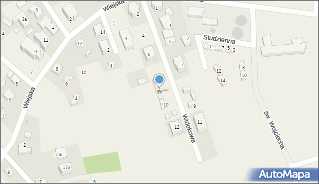 Tupadły, Widokowa, 8b, mapa Tupadły