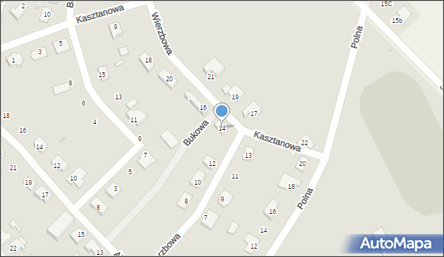 Twardogóra, Wierzbowa, 14, mapa Twardogóra