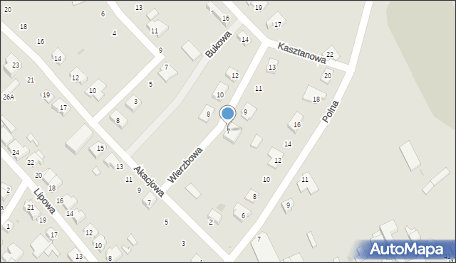 Twardogóra, Wierzbowa, 7, mapa Twardogóra