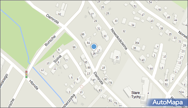 Tychy, Wieczorka Jana, 15, mapa Tychów