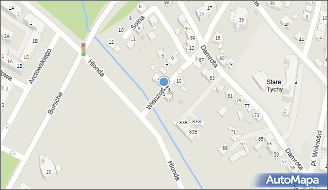 Tychy, Wieczorka Jana, 4, mapa Tychów