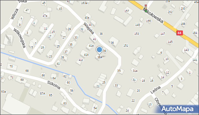 Tychy, Wiejska, 39A, mapa Tychów