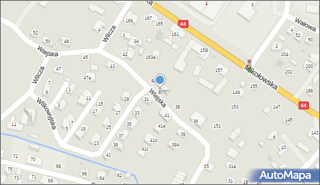 Tychy, Wiejska, 40, mapa Tychów