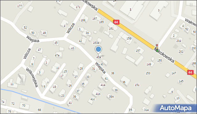 Tychy, Wiejska, 40a, mapa Tych&oacute;w