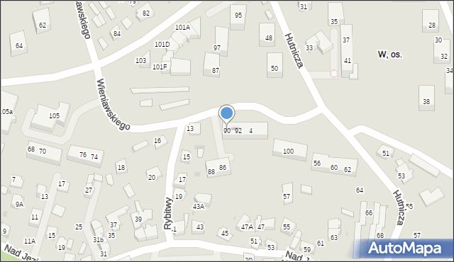 Tychy, Wieniawskiego Henryka, 90, mapa Tychów