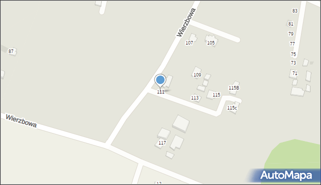 Tychy, Wierzbowa, 111, mapa Tychów