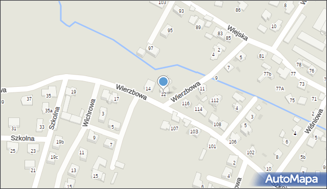 Tychy, Wierzbowa, 12, mapa Tychów