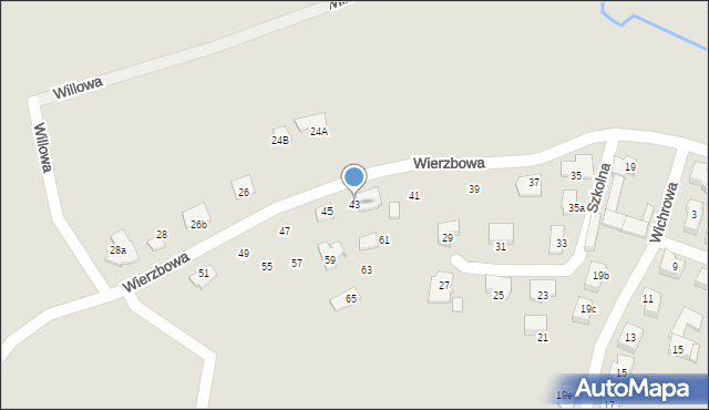 Tychy, Wierzbowa, 43, mapa Tychów