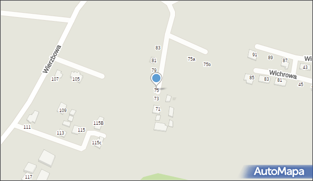 Tychy, Wierzbowa, 75, mapa Tychów