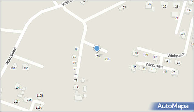 Tychy, Wierzbowa, 75a, mapa Tychów