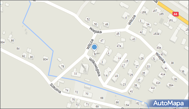 Tychy, Wilcza, 9, mapa Tychów