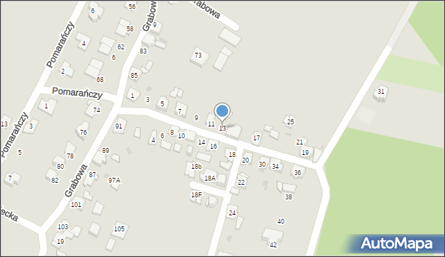 Tychy, Wiosenna, 13, mapa Tychów