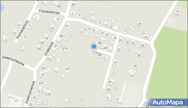 Tychy, Wiosenna, 18c, mapa Tychów