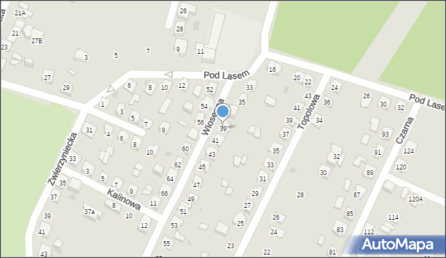Tychy, Wiosenna, 39, mapa Tychów