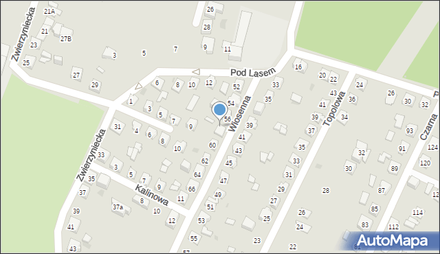 Tychy, Wiosenna, 58, mapa Tychów