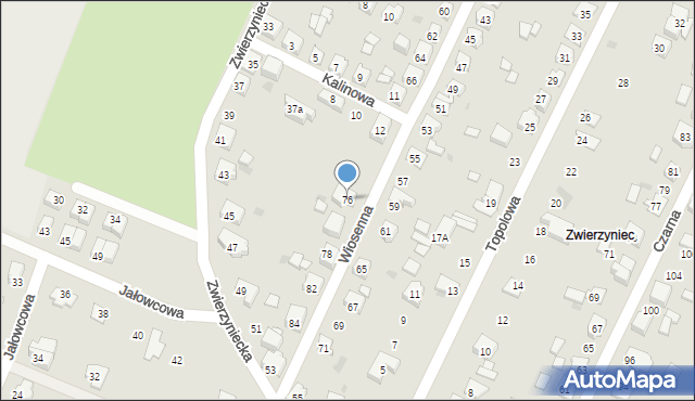 Tychy, Wiosenna, 76, mapa Tychów