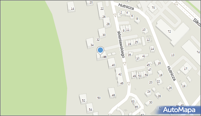 Tychy, Wieniawskiego Henryka, 38, mapa Tychów