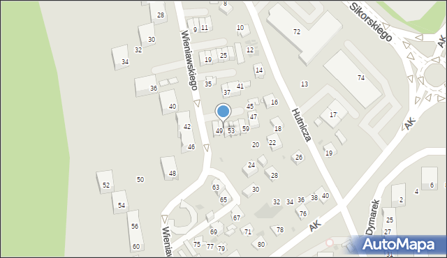 Tychy, Wieniawskiego Henryka, 51, mapa Tychów