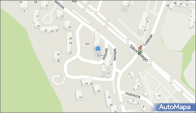 Tychy, Wieniawskiego Henryka, 6, mapa Tychów