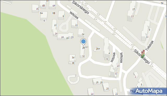 Tychy, Witosa Wincentego, 28, mapa Tychów