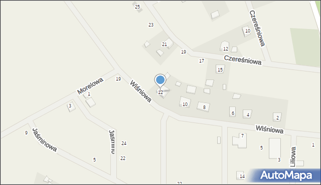 Uciechów, Wiśniowa, 12, mapa Uciechów