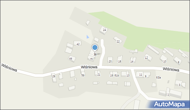 Udorpie, Wiśniowa, 38, mapa Udorpie