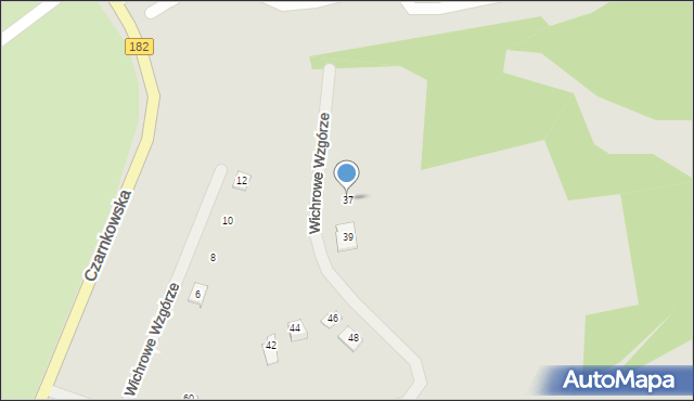 Ujście, Wichrowe Wzgórze, 37, mapa Ujście