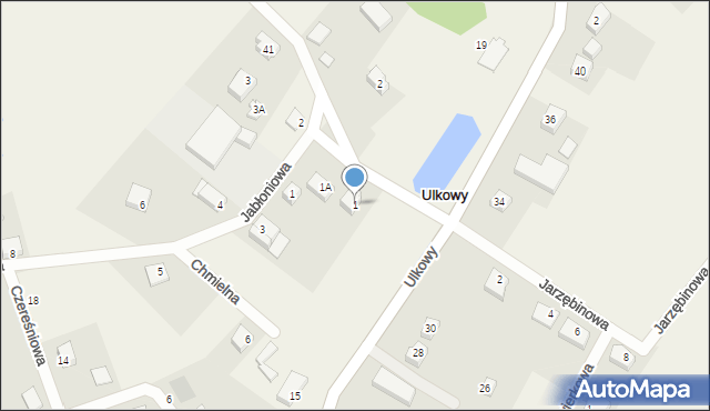 Ulkowy, Winogronowa, 1, mapa Ulkowy