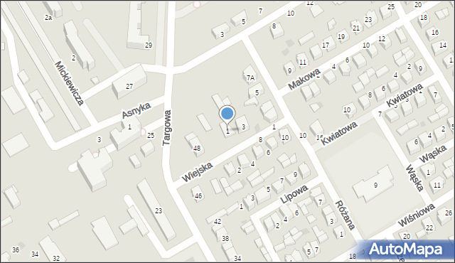 Uniejów, Wiejska, 1, mapa Uniejów